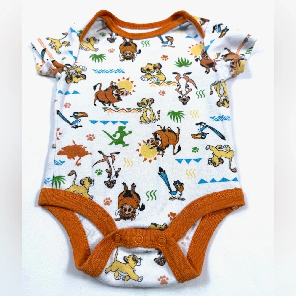 DISNEY‎ Baby Lion King Infant Bodysuit 0-3M Playful Safari Simba Timon Pumba